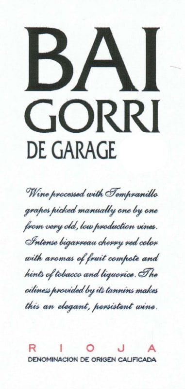 Bodegas Baigorri de Garage 2007 Front Label