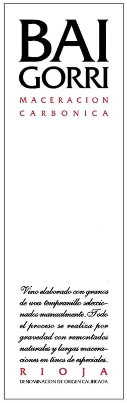 Bodegas Baigorri Maceracion Carbonica 2005 Front Label