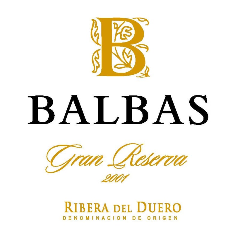 Bodegas Balbas Gran Reserva 2001 Front Label