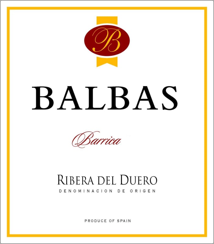 Bodegas Balbas Barrica 2013 Front Label