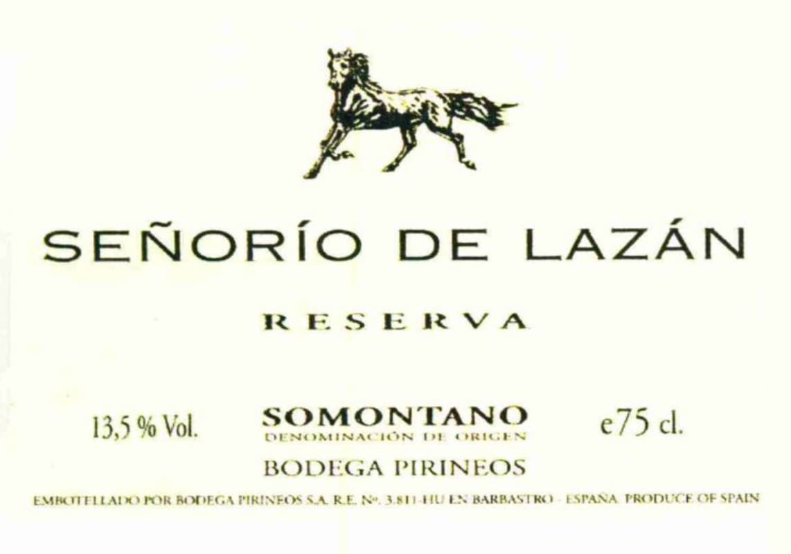 Pirineos Senorio de Lazan Reserva 2005 Front Label
