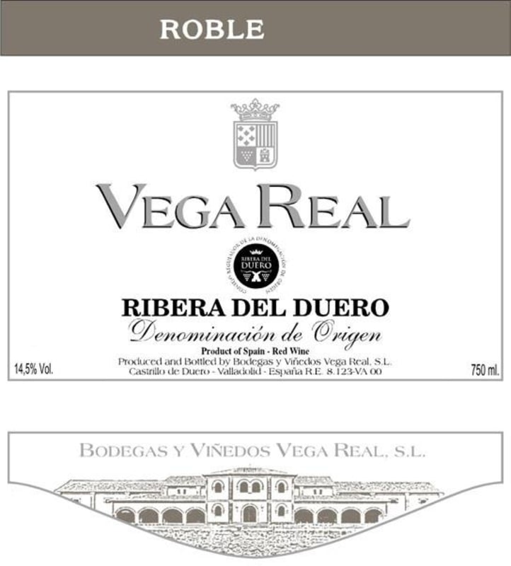 Barbadillo Vega Real Roble 2013 Front Label