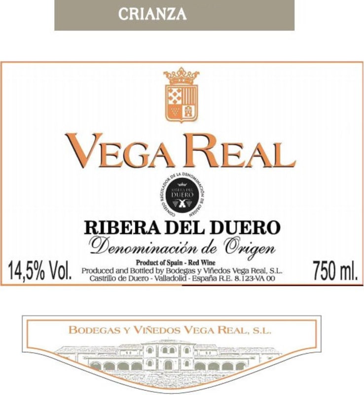 Barbadillo Vega Real Crianza 2006 Front Label