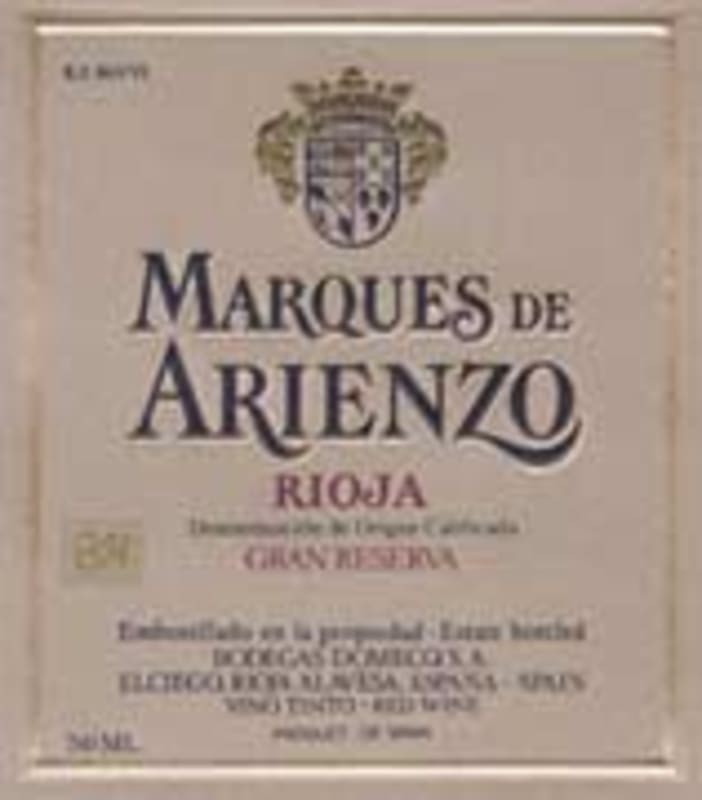 Marques de Arienzo Grand Reserva 1995 Front Label