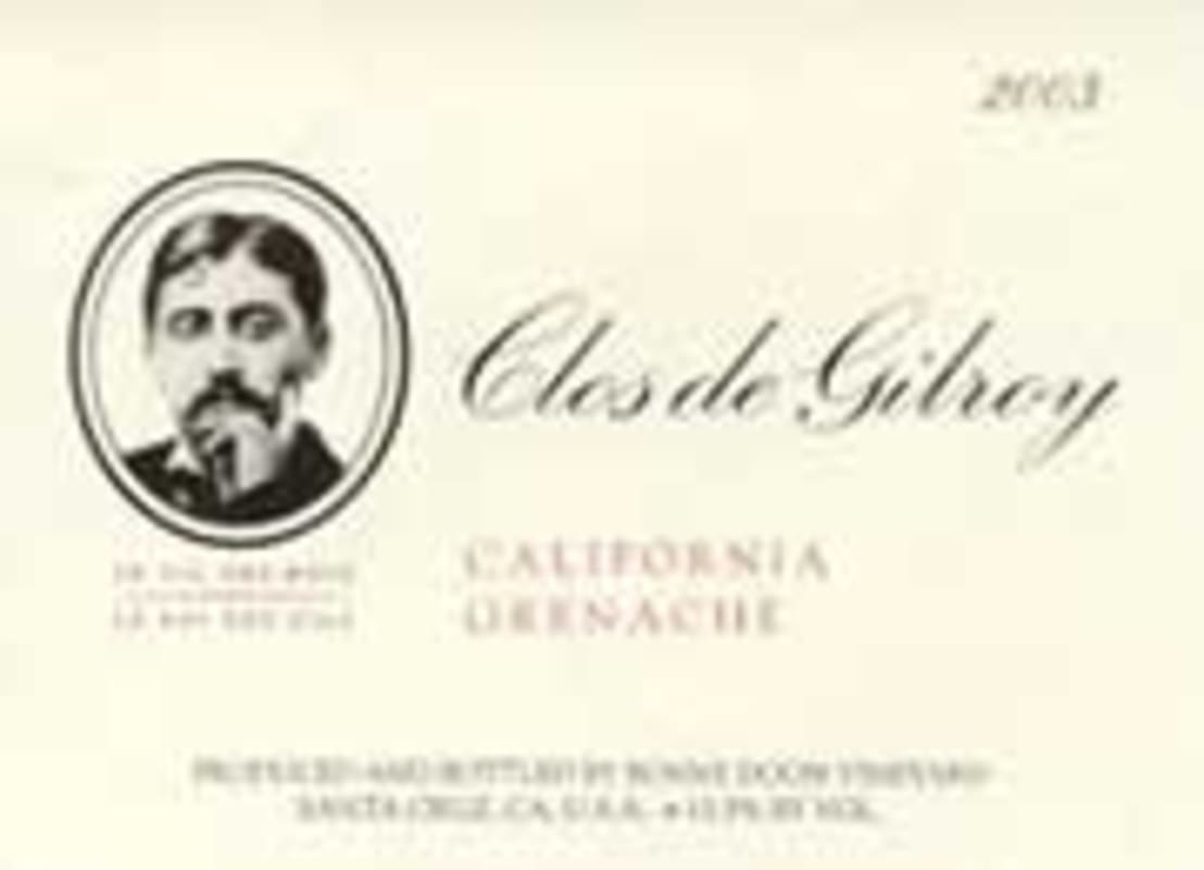 Bonny Doon Clos de Gilroy Grenache 2003 Front Label