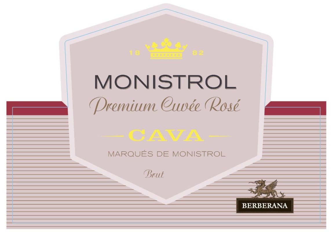 Berberana Monistrol Premium Cuvee Rose Cava Brut Front Label