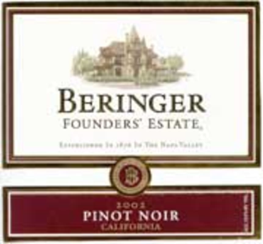 Beringer Founders Estate Pinot Noir 2002 Front Label