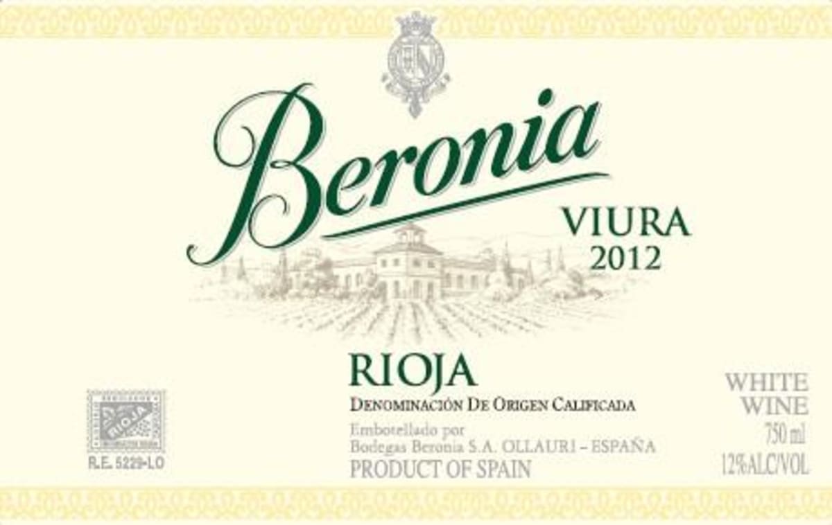Bodegas Beronia Viura 2012 Front Label
