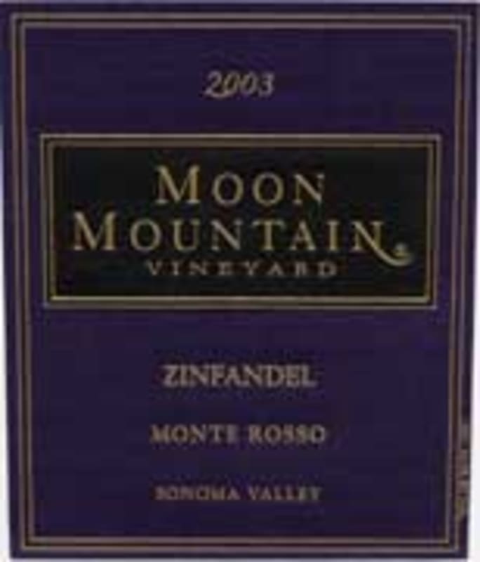 Moon Mountain Monte Rosso Vineyard Zinfandel 2002 Front Label