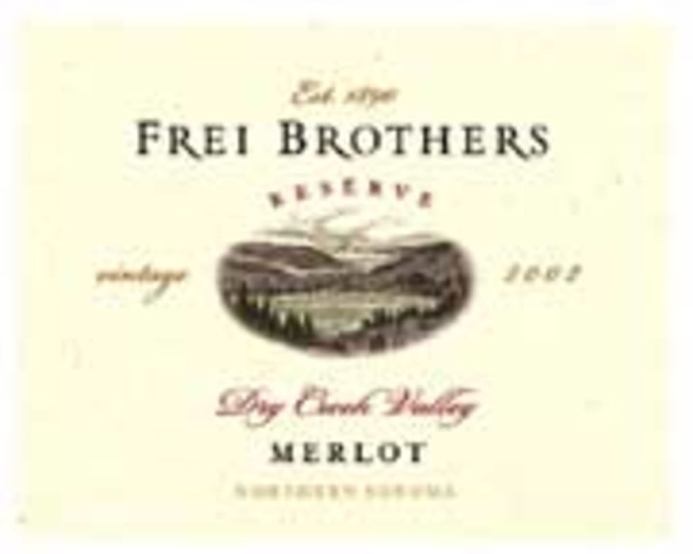 Frei Brothers Reserve Merlot 2002 Front Label