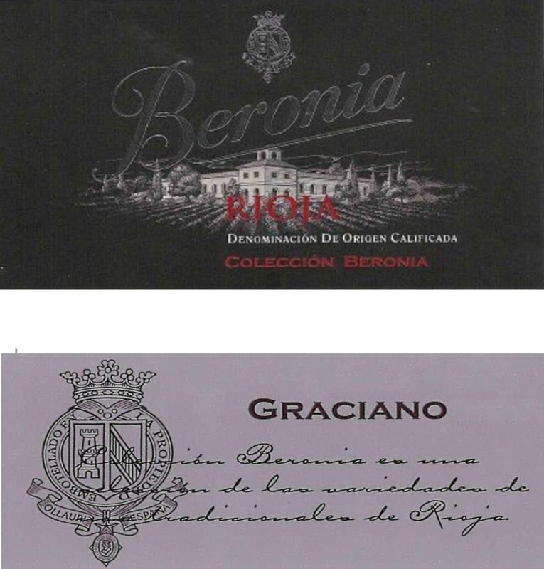 Bodegas Beronia Graciano 2012 Front Label