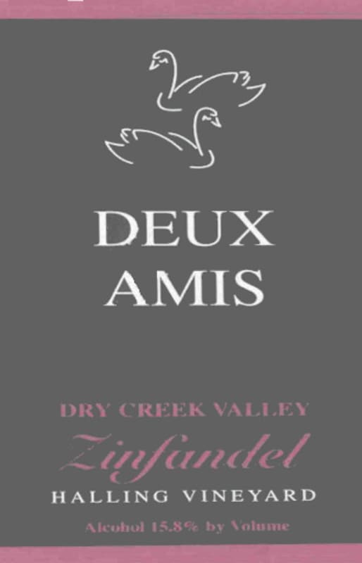 Deux Amis Halling Vineyard Zinfandel 2004 Front Label