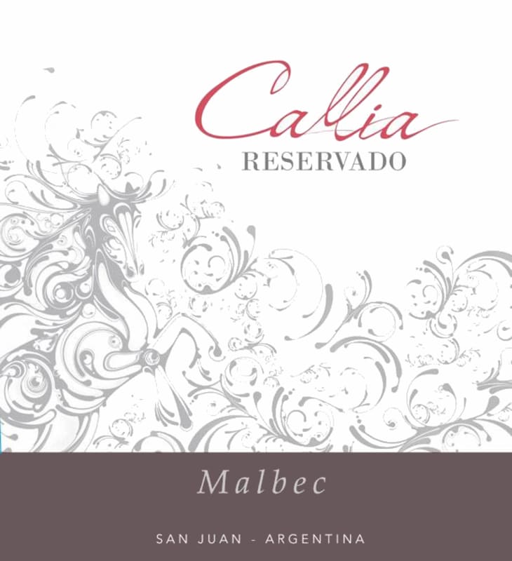 Bodegas Callia Reservado Malbec 2011 Front Label