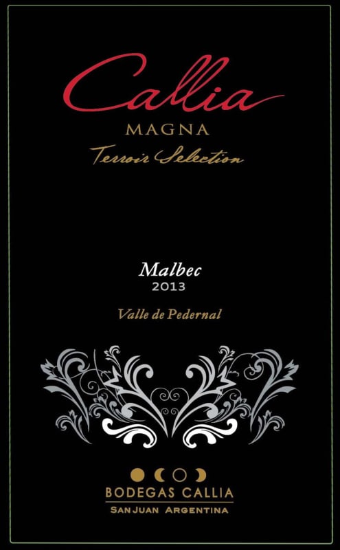 Bodegas Callia Magna Terroir Selection Malbec 2013 Front Label