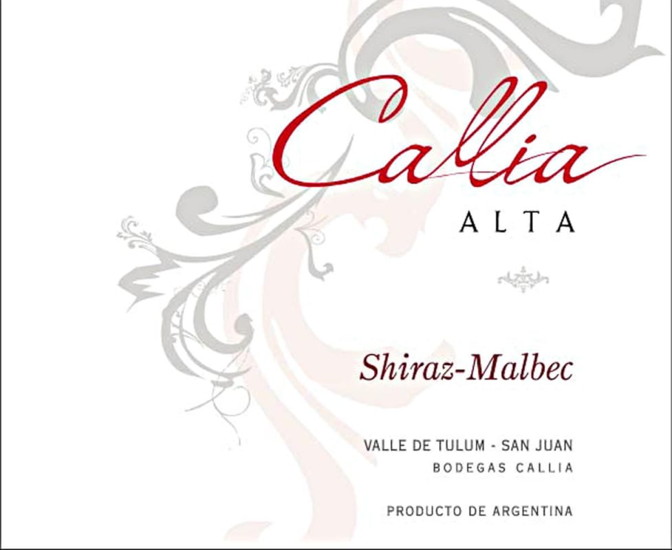 Bodegas Callia Alta Shiraz - Malbec 2015 Front Label