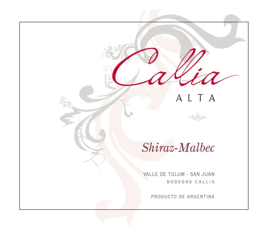Bodegas Callia Alta Shiraz - Malbec 2009 Front Label