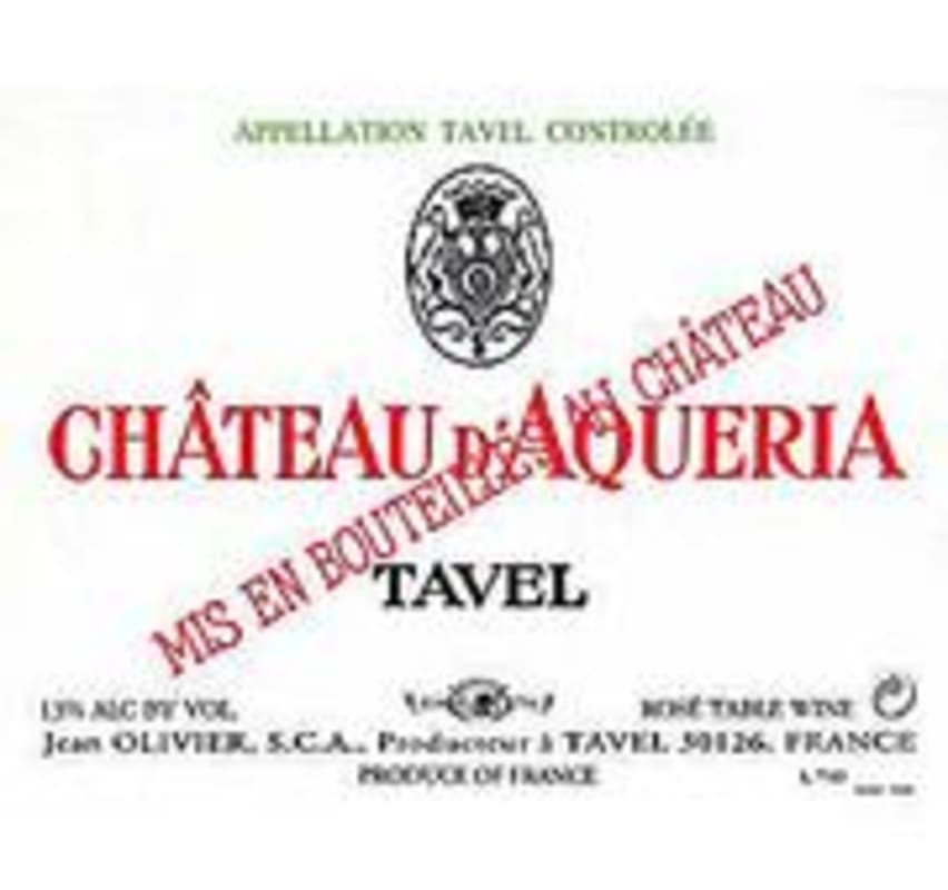 Chateau D'Aqueria Tavel Rose 2003 Front Label