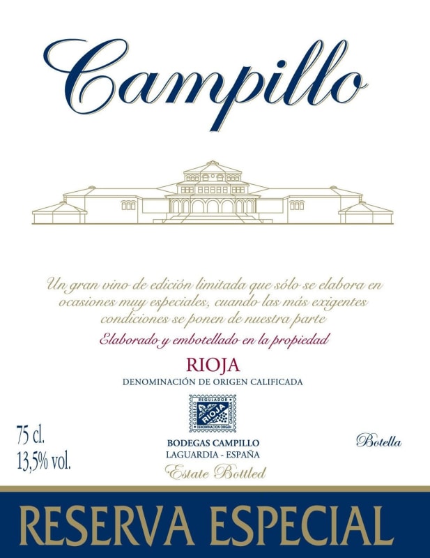 Bodegas Campillo Reserva Especial 2004 Front Label