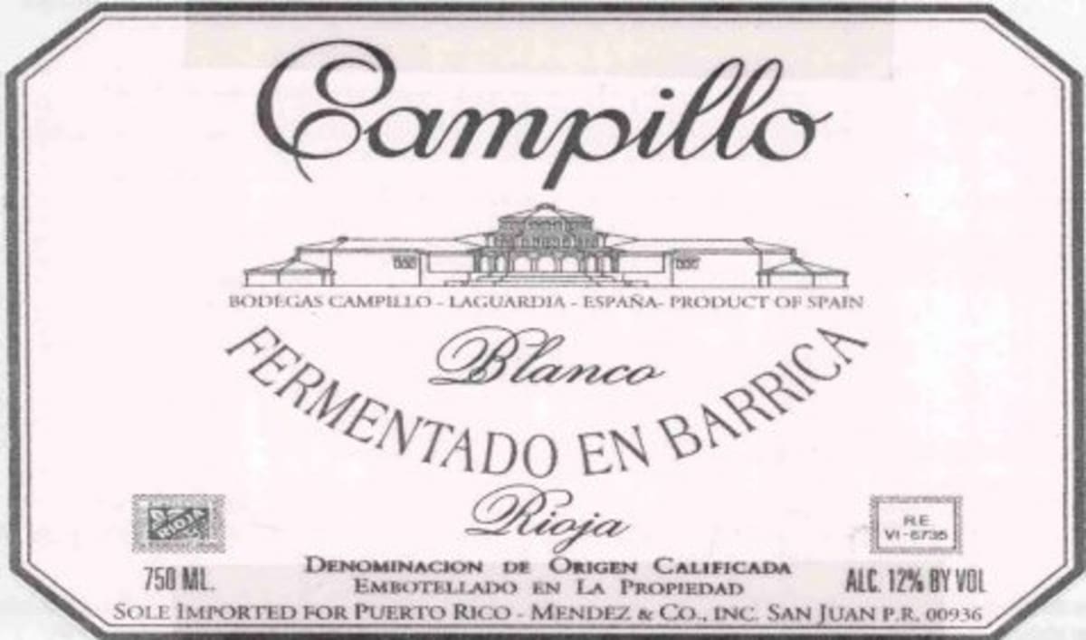 Bodegas Campillo Fermentado En Barrica Blanco 2013 Front Label