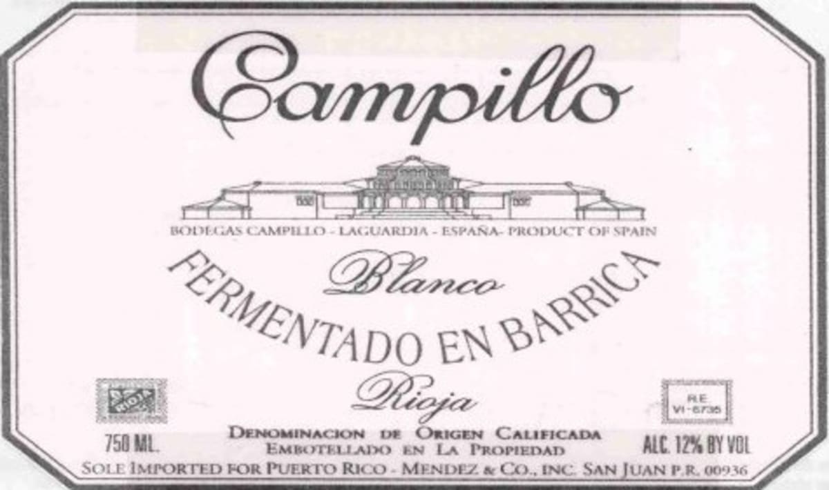 Bodegas Campillo Fermentado En Barrica Blanco 2014 Front Label