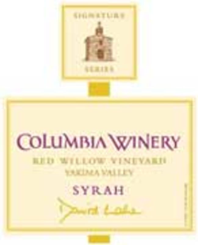 Columbia Winery Yakima Valley Syrah 2001 Front Label
