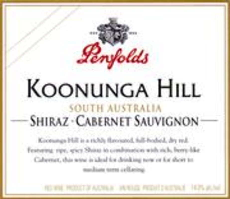 Penfolds Koonunga Hill Shiraz-Cabernet 1998 Front Label