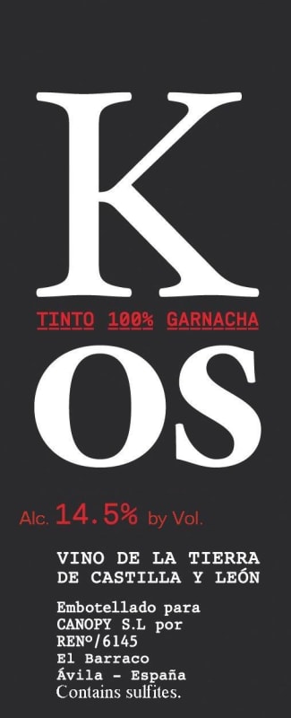 Canopy Kaos Vino de la Tierra 2009 Front Label