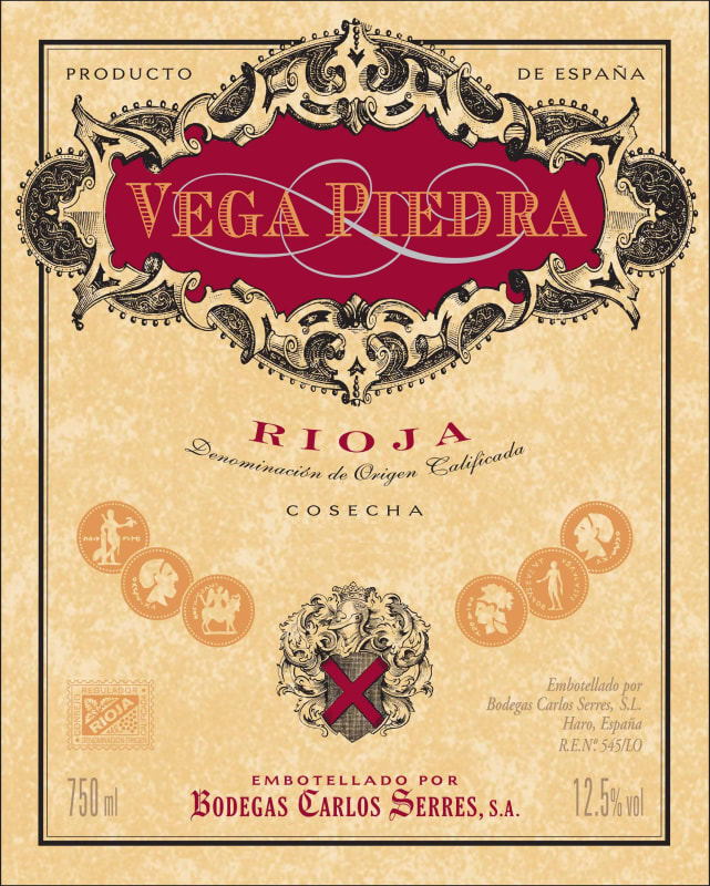 Carlos Serres Vega Piedra 2015 Front Label