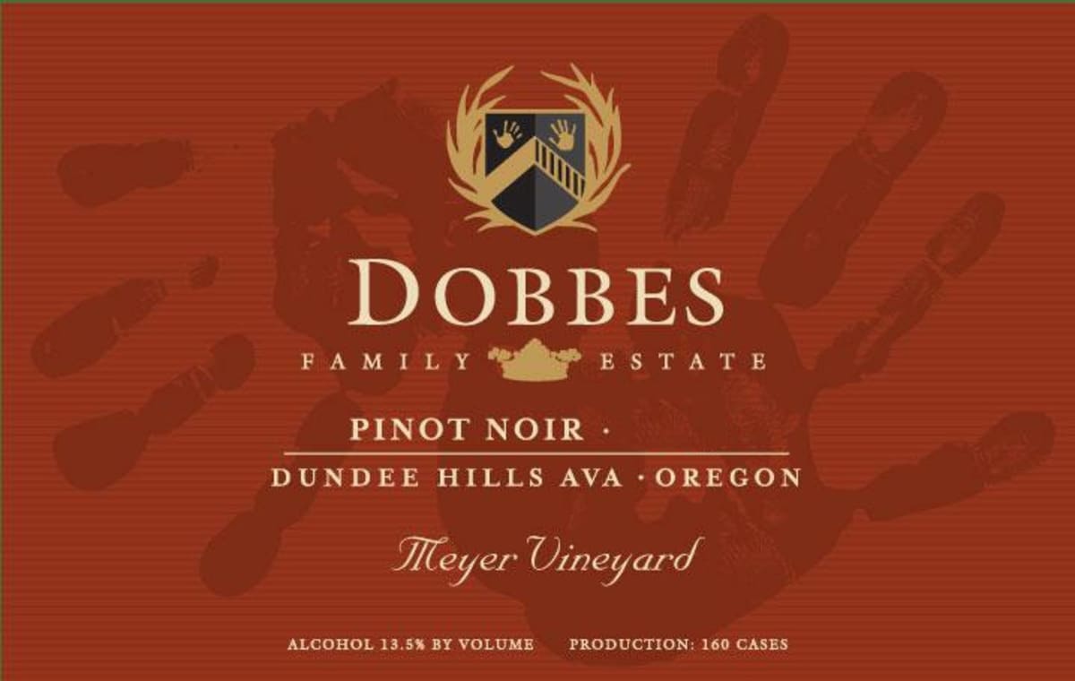 Dobbes Family Winery Meyer Vineyard Pinot Noir 2010 Front Label