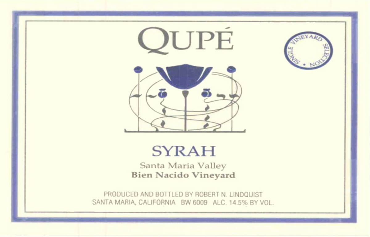 Qupe Bien Nacido Vineyard Syrah 2005 Front Label