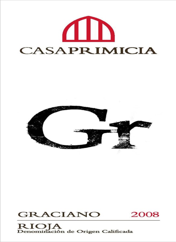 Bodegas Primicia Gr Graciano 2008 Front Label