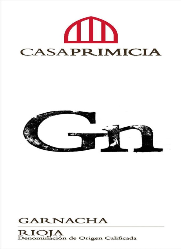 Bodegas Primicia Gn Garnacha 2010 Front Label