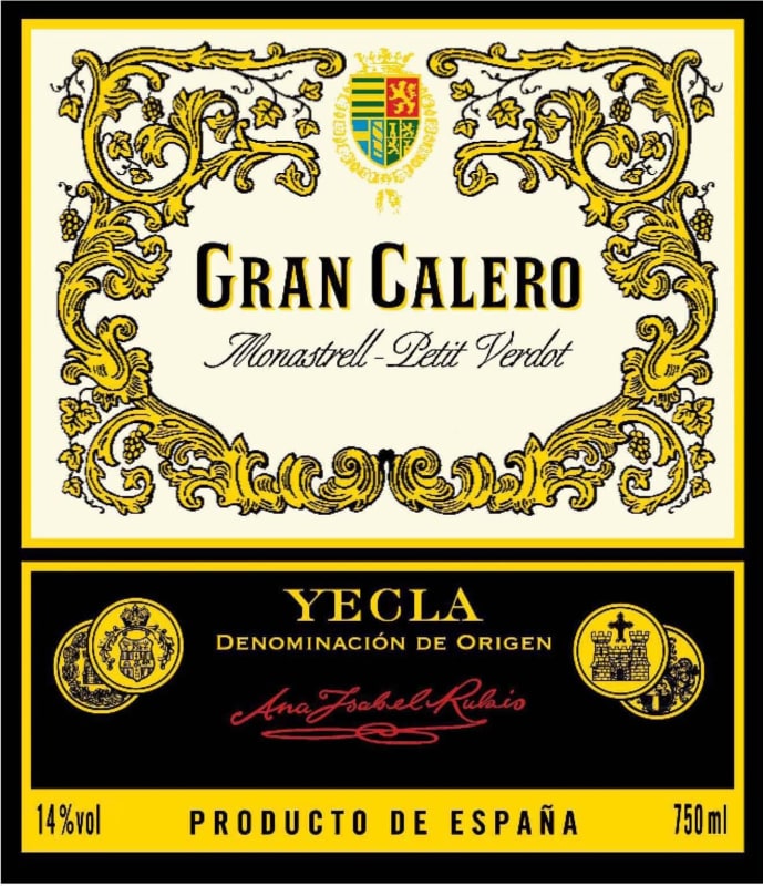 Bodegas Castano Gran Calero Monastrell 2012 Front Label