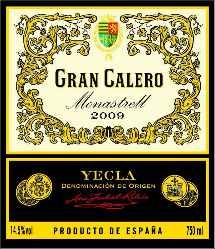 Bodegas Castano Gran Calero Monastrell 2009 Front Label