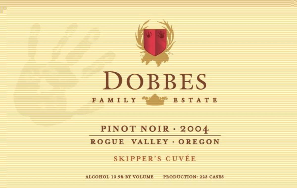 Dobbes Family Winery Skipper's Cuvee Pinot Noir 2004 Front Label