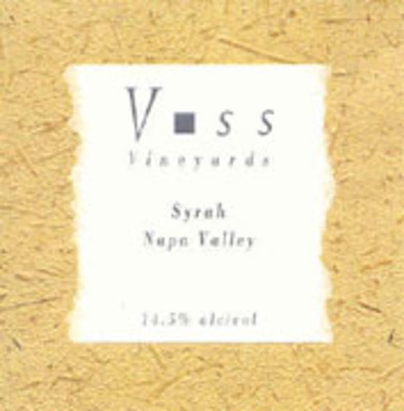 Voss Vineyards Syrah 2001 Front Label