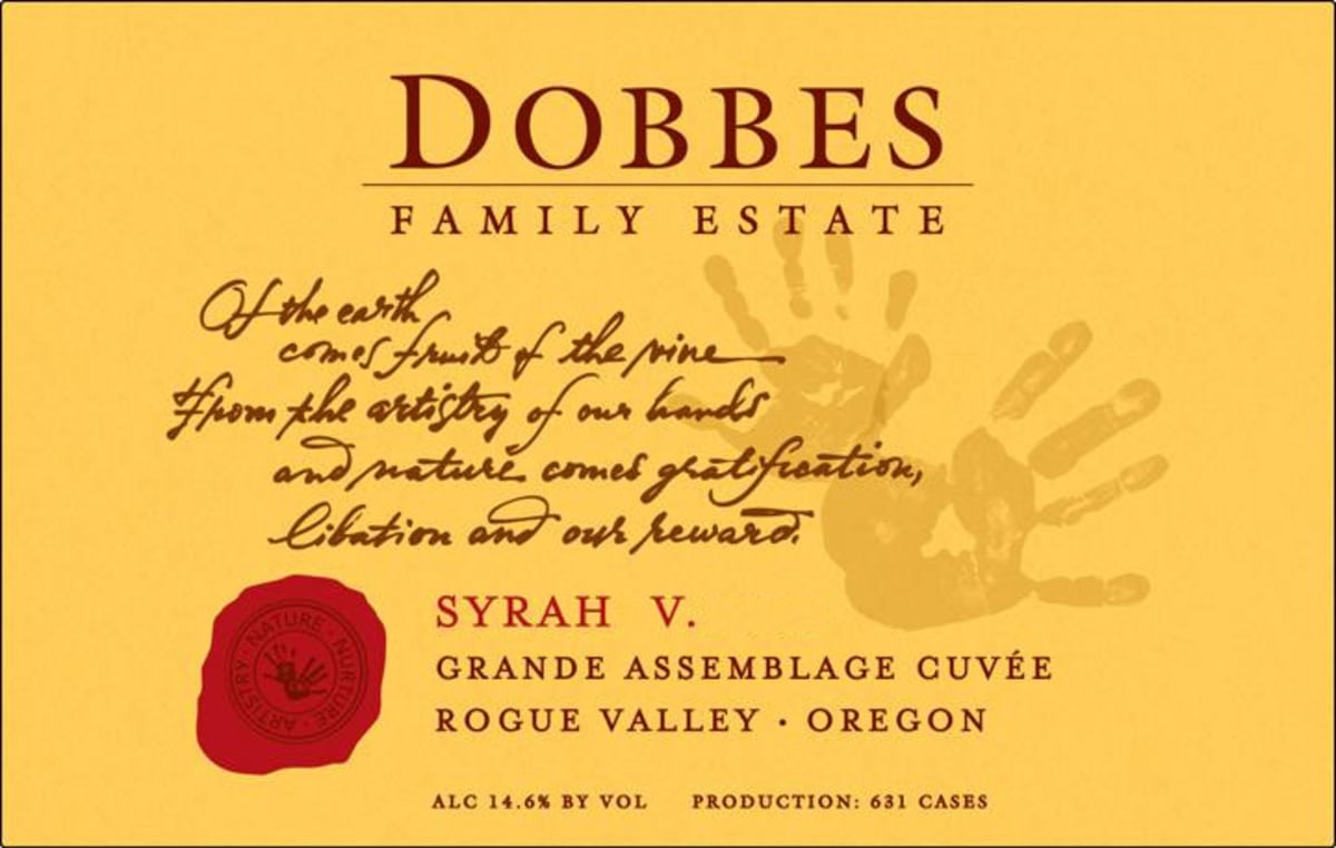 Dobbes Family Winery Grande Assemblage Syrah 2012 Front Label