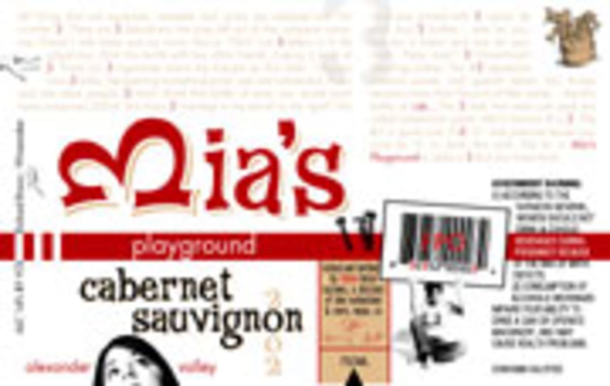 Mia's Playground Alexander Valley Cabernet Sauvignon 2002 Front Label