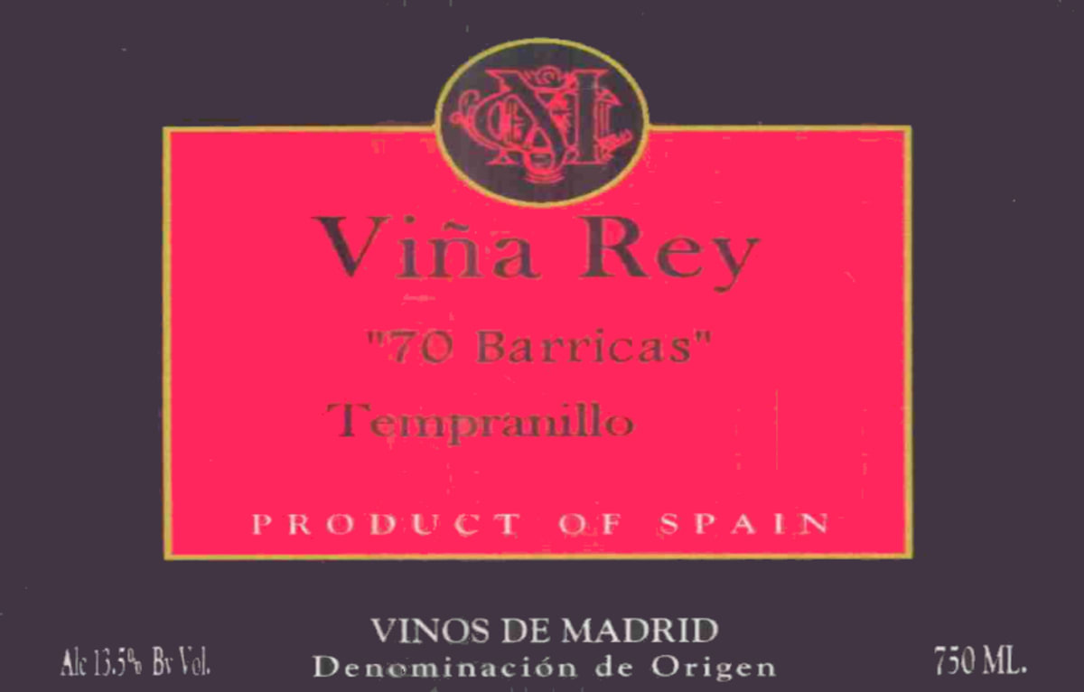 Bodegas Castejon Vina Rey 70 Barricas Tempranillo 2002 Front Label
