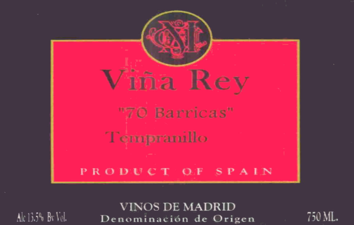 Bodegas Castejon Vina Rey 70 Barricas Tempranillo 2005 Front Label