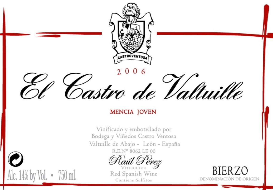 Castro Ventosa El Castro de Valtuille Mencia Joven 2006 Front Label