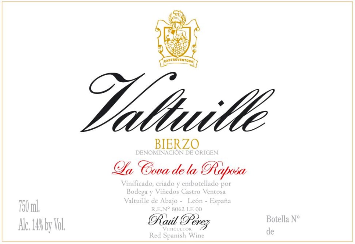 Castro Ventosa Valtuille La Cova de la Raposa 2008 Front Label
