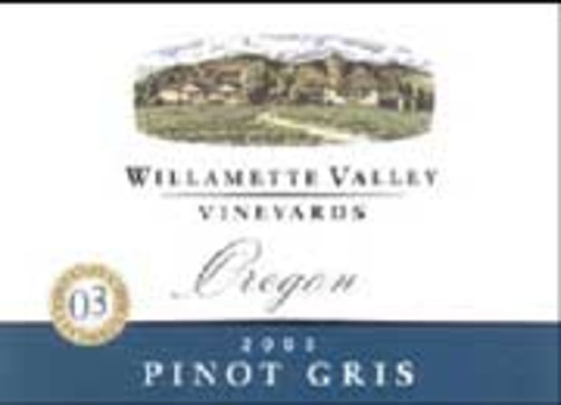 Willamette Valley Vineyards Pinot Gris 2003 Front Label