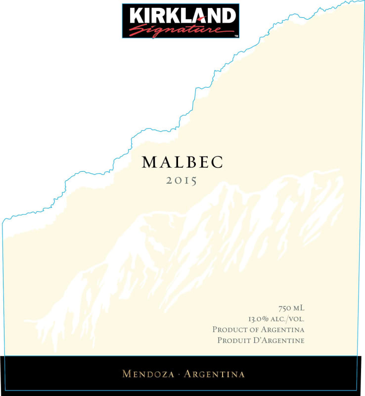 Kirkland Signature Mendoza Malbec 2015 Front Label