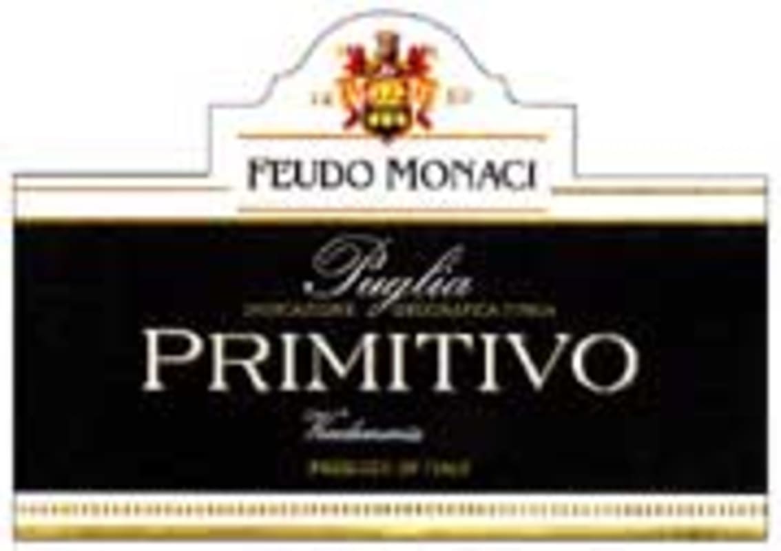 Feudo Monaci Primitivo 2002 Front Label