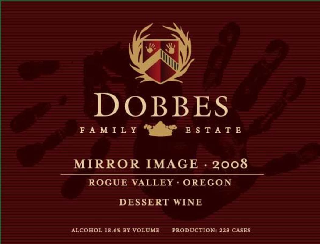 Dobbes Family Winery Mirror Image 2008 Front Label