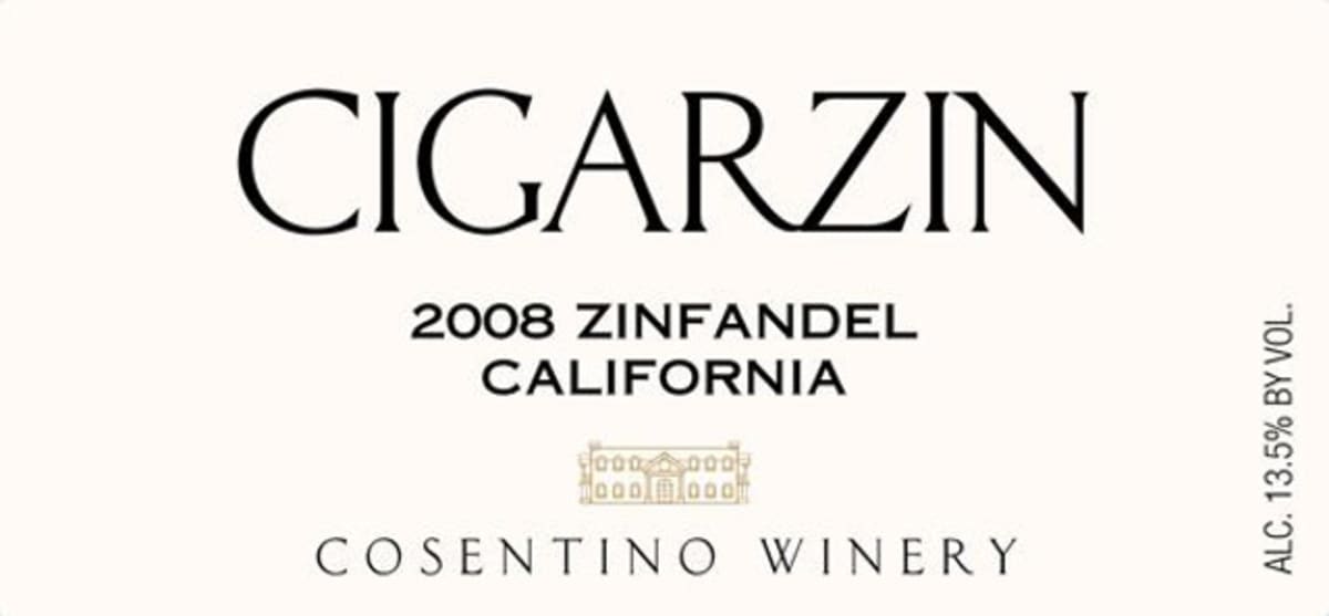 Cosentino Cigar Zinfandel 2008 Front Label