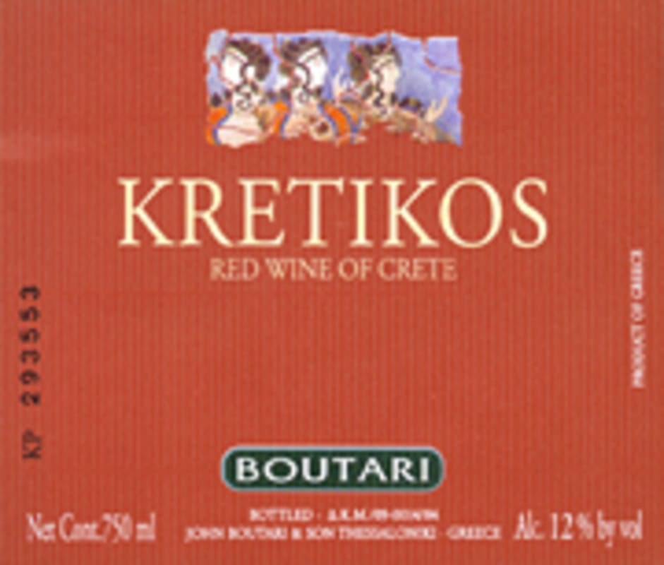 Boutari Kretikos Red 2001 Front Label