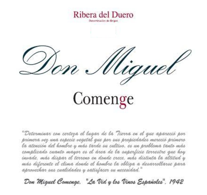 Comenge Don Miguel 2011 Front Label