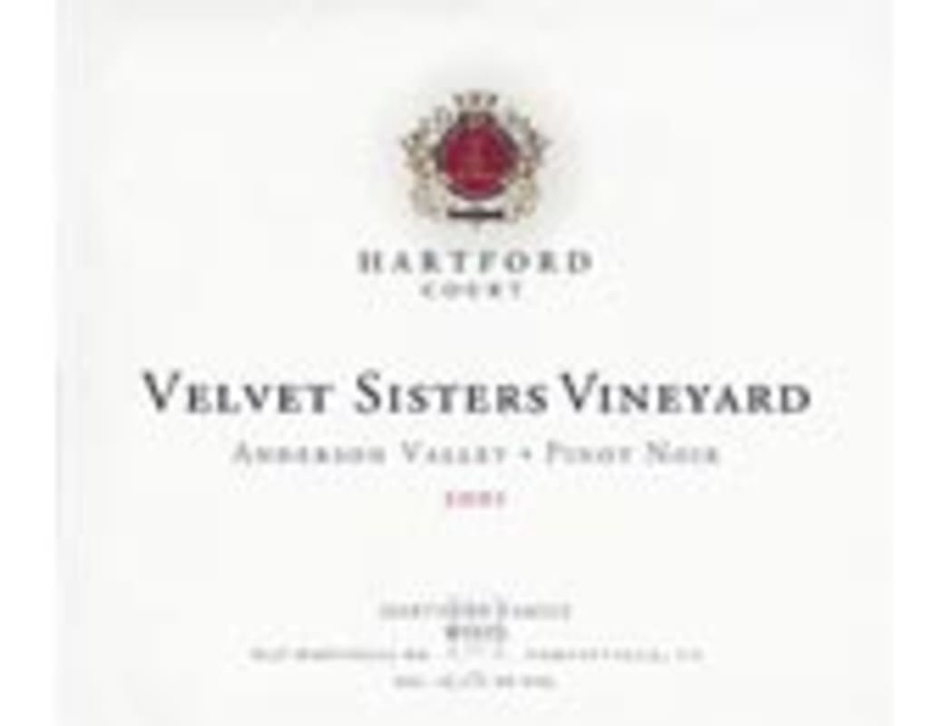 Hartford Court Velvet Sisters Vineyard Pinot Noir 2001 Front Label